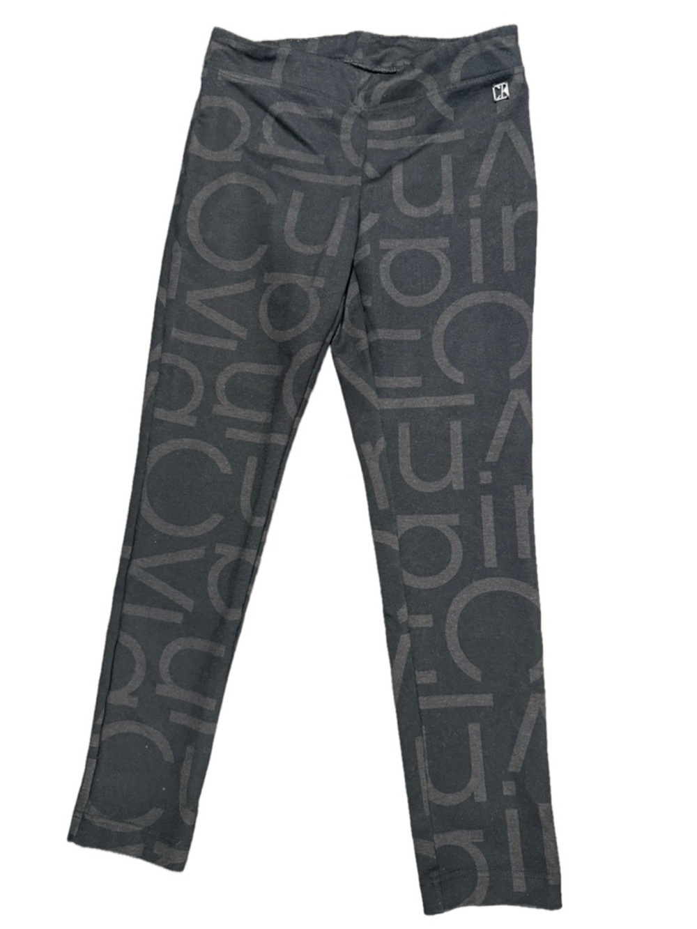 Calvin Klein Charcoal & Black Logo-Pattern Leggings